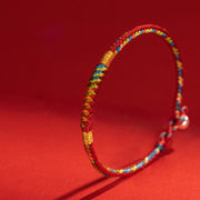 FREE Today: Protection And Connection Multicolor Red String Alloy 925 Sterling Silver Buckle Bracelet