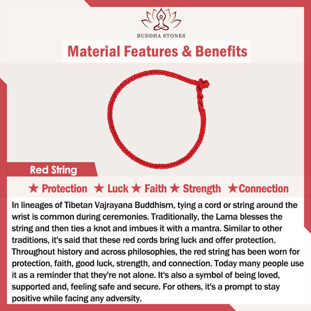 Buddha Stones Multicolor Red String Alloy 925 Sterling Silver Buckle Protection Bracelet Bracelet BS 6