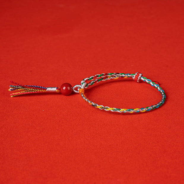 Buddha Stones Colorful String Cinnabar Concentration Bracelet