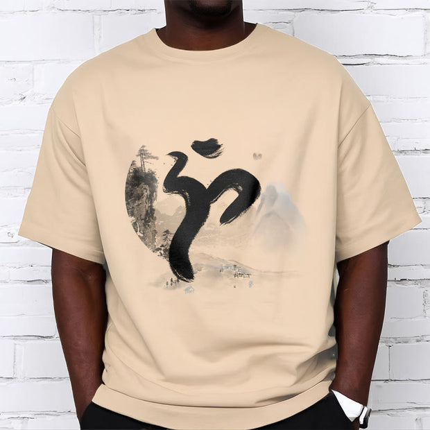 Buddha Stones OM Landscape Cotton Tee T-shirt