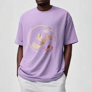 Buddha Stones OM Lotus Koi Fish Cotton Tee T-shirt