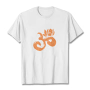 Buddha Stones OM Lotus Flower Cotton Tee T-shirt T-Shirts BS White 2XL