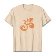 Buddha Stones OM Lotus Flower Cotton Tee T-shirt T-Shirts BS Bisque 2XL