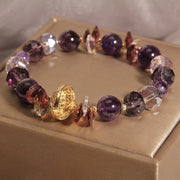 Buddha Stones Amethyst Red Crystal White Crystal Pumpkin Inner Peace And Healing Bracelet Bracelet BS 4