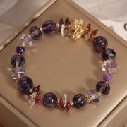 Buddha Stones Amethyst Pumpkin Inner Peace And Healing Bracelet