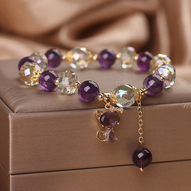 FREE Today: Healing Mind Amethyst White Crystal Fox Bracelet