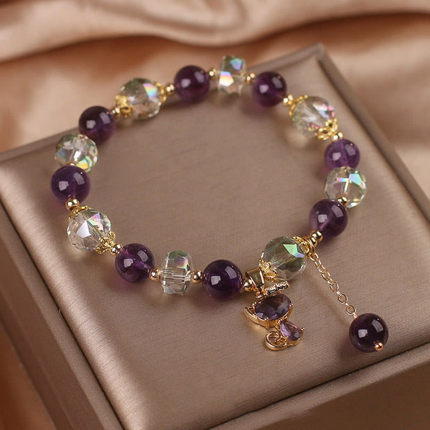 FREE Today: Healing Mind Amethyst White Crystal Fox Bracelet