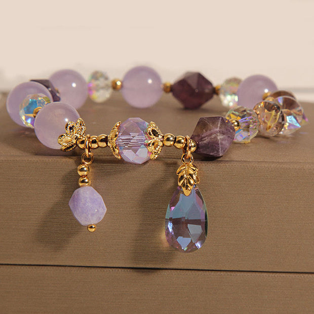 FREE Today: Positive Transformation Amethyst White Crystal Drop Bracelet