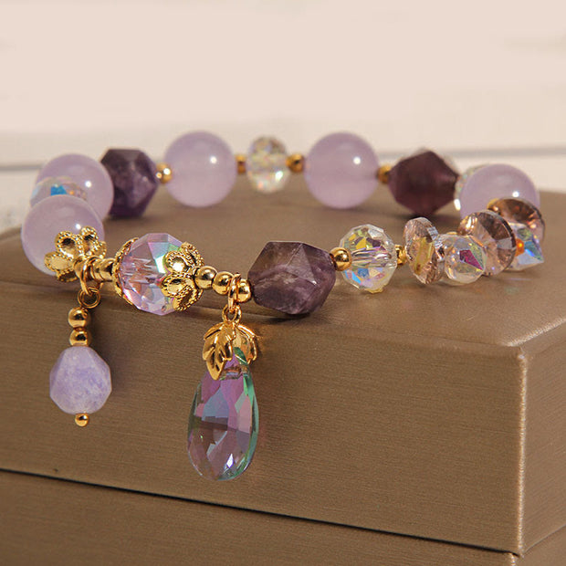 FREE Today: Positive Transformation Amethyst White Crystal Drop Bracelet