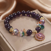 Buddha Stones Amethyst Green Crystal Citrine White Crystal Spiritual Awareness Bracelet Bracelet BS 3