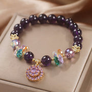 Buddha Stones Amethyst Green Crystal Citrine White Crystal Spiritual Awareness Bracelet Bracelet BS 2