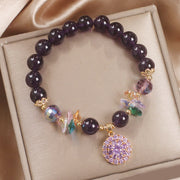 Buddha Stones Amethyst Green Crystal Spiritual Awareness Bracelet