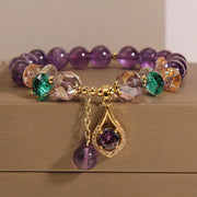 FREE Today: Relieves Stress Amethyst Green Crystal Citrine White Crystal Bracelet