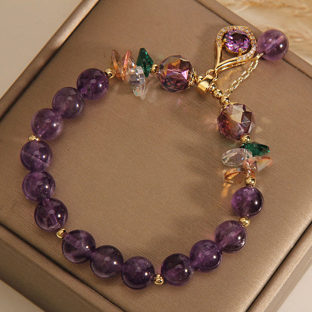 FREE Today: Relieves Stress Amethyst Green Crystal Citrine White Crystal Bracelet