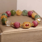 FREE Today: Love Wisdom Tourmaline Pearl Pink Crystal White Crystal Bracelet