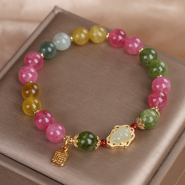 FREE Today: Positive Happiness Tourmaline Fu Character Bracelet