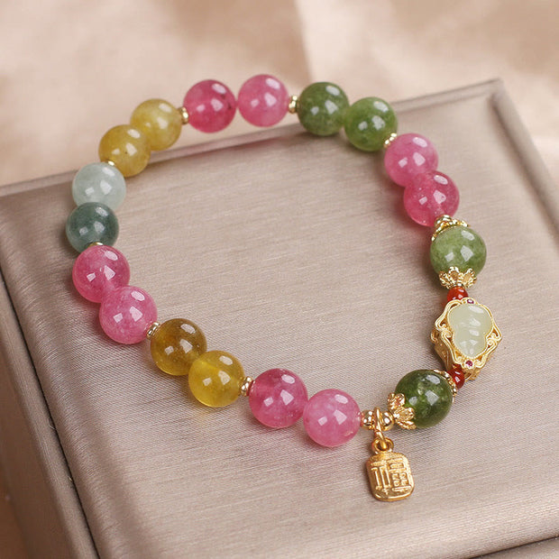 FREE Today: Positive Happiness Tourmaline Fu Character Bracelet