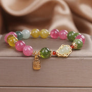 Buddha Stones Tourmaline Fu Character Love Bracelet Bracelet BS Tourmaline(Wrist Circumference: 14-16cm)