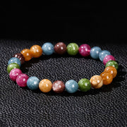 Buddha Stones Multicolor Tourmaline Positive Bracelet Bracelet BS Tourmaline(Wrist Circumference: 14-16cm) 10mm