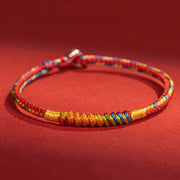 FREE Today: Protection And Connection Multicolor Red String Alloy 925 Sterling Silver Buckle Bracelet