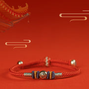 Buddha Stones Red String Chinese Characters Protection Bracelet Bracelet BS 18