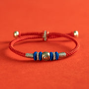 Buddha Stones Red String Chinese Characters Protection Bracelet