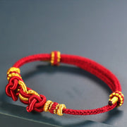 Buddha Stones Red String Saddle Knot Strength Bracelet Bracelet BS 7