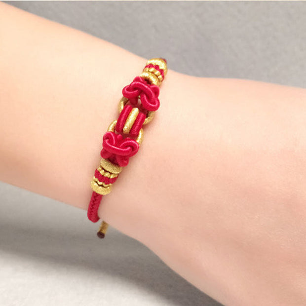 Buddha Stones Red String Saddle Knot Strength Bracelet Bracelet BS 9