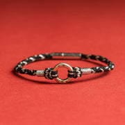 Buddha Stones Red String 925 Sterling Silver Safe Luck Bracelet Bracelet BS Black 19cm