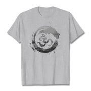 Buddha Stones Om Lotus Cotton Tee T-shirt T-Shirts BS LightGrey 2XL