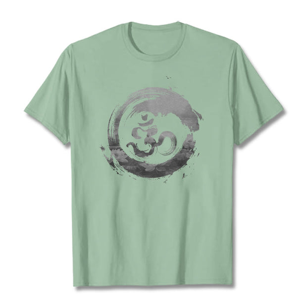 Buddha Stones Om Lotus Cotton Tee T-shirt