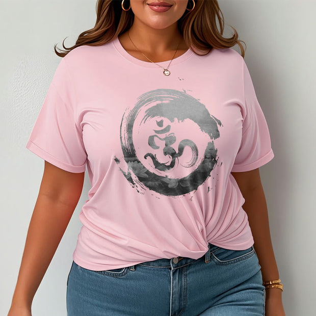 Buddha Stones Om Lotus Cotton Tee T-shirt