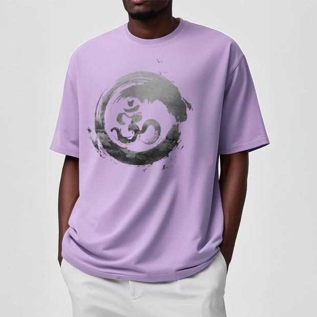 Buddha Stones Om Lotus Cotton Tee T-shirt T-Shirts BS 14