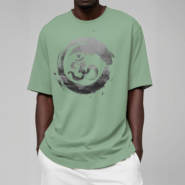 Buddha Stones Om Lotus Cotton Tee T-shirt T-Shirts BS 18