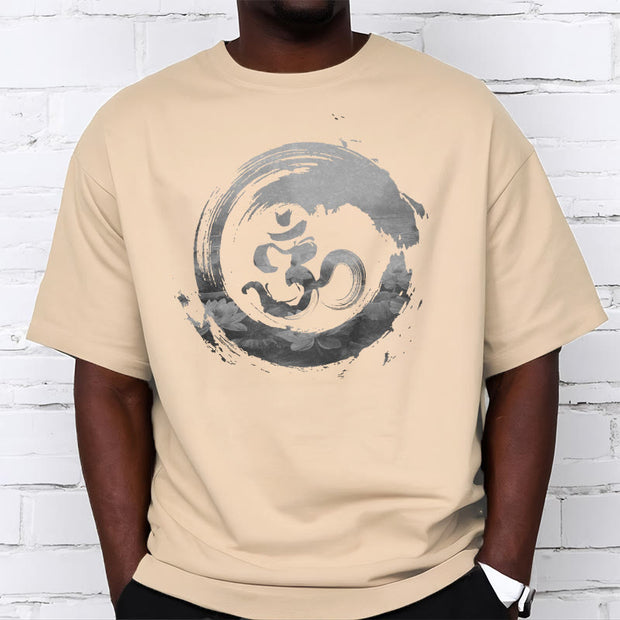 Buddha Stones Om Lotus Cotton Tee T-shirt T-Shirts BS 12