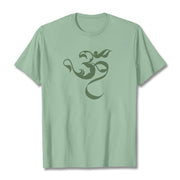 Buddha Stones Om Figure Design Cotton Tee T-shirt