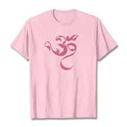 Buddha Stones Om Figure Design Cotton Tee T-shirt T-Shirts BS LightPink 2XL