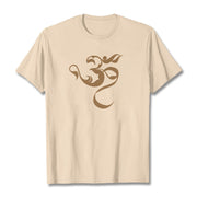 Buddha Stones Om Figure Design Cotton Tee T-shirt