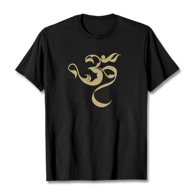 Buddha Stones Om Figure Design Cotton Tee T-shirt