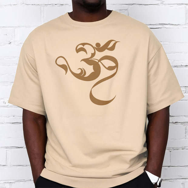 Buddha Stones Om Figure Design Cotton Tee T-shirt T-Shirts BS 12