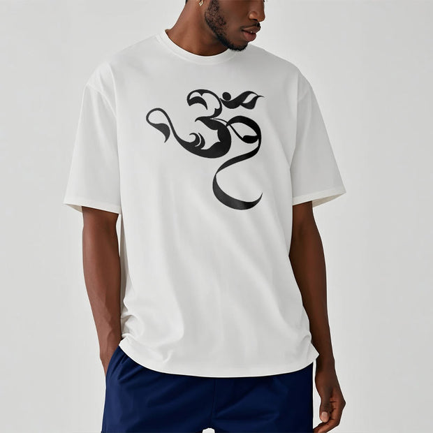 Buddha Stones Om Figure Design Cotton Tee T-shirt T-Shirts BS 7