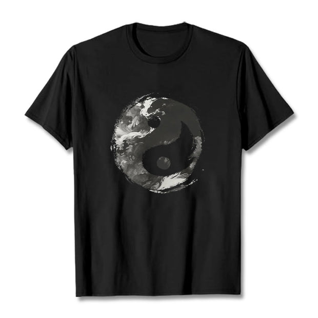 Buddha Stones Yin Yang Cotton Tee T-shirt T-Shirts BS Black 2XL