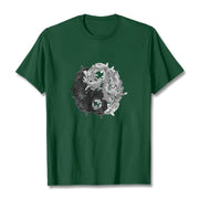 Buddha Stones Yin Yang Koi Fish Combination Cotton Tee T-shirt T-Shirts BS ForestGreen 2XL