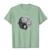 Buddha Stones Yin Yang Koi Fish Combination Cotton Tee T-shirt T-Shirts BS PaleGreen 2XL