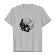 Buddha Stones Yin Yang Koi Fish Combination Cotton Tee T-shirt T-Shirts BS LightGrey 2XL