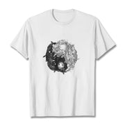 Buddha Stones Yin Yang Koi Fish Combination Cotton Tee T-shirt