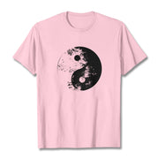 Buddha Stones Yin Yang Tai Chi Pattern Cotton Tee T-shirt T-Shirts BS LightPink 2XL