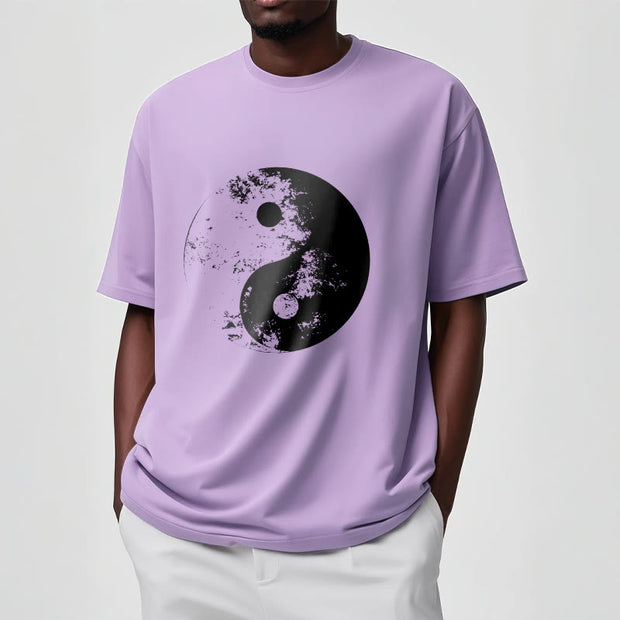 Buddha Stones Yin Yang Tai Chi Pattern Cotton Tee T-shirt