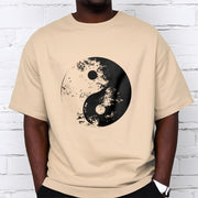 Buddha Stones Yin Yang Tai Chi Pattern Cotton Tee T-shirt T-Shirts BS 13