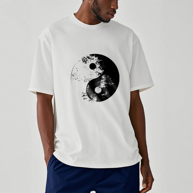 Buddha Stones Yin Yang Tai Chi Pattern Cotton Tee T-shirt T-Shirts BS 2